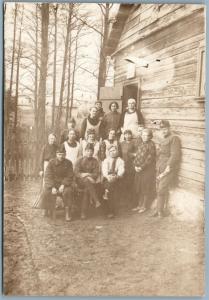 ESTONIA VILLAGE SCENE w/ SOLDIERS ANTIQUE 1920s REAL PHOTO POSTCARD RPPC