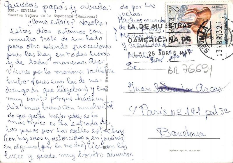 BR76691 sevilla nuestra senora de la esperanza   spain