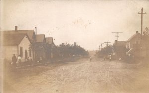 J56/ Sebring Ohio RPPC Postcard c1910 Main Street Homes People 301