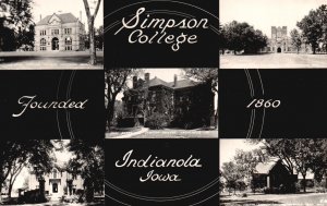 Postcard Real Photo Simpson College Founded 1860 Indianola IA RPPC