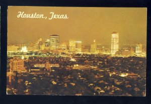 Houston, Texas/TX Postcard Spectacular Houston Skyline At Evening, 1966!