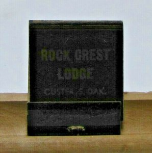 Rock Crest Lodge Custer S. Dak. South Dakota Vintage Matchbook Cover