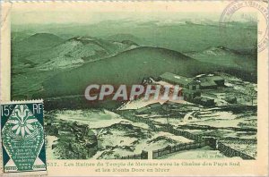 Old Postcard Ruins of Temple of Mercury with South Puys Chain and Mons Dore w...