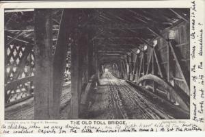 MA   SPRINGFIELD  OLD TOLL COVERED BRIDGE 1904 postcard