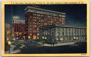 M-95687 US Post Office Guaranty bank & Trust Co & Hotel Richard at Night