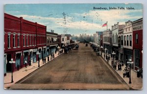 J96/ Idaho Falls Idaho Postcard c1910 Broadway Stores People 270