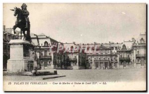 Old Postcard Palace Of Versailles Court and Marble Statue of Louis XIV