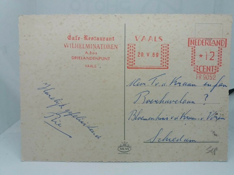 Vintage Postcard Café Restaurant Wilhelminatoren Vaals Netherlands