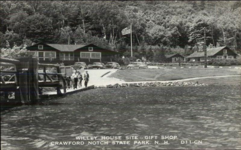 Crawford Notch State Park NH Gift Shop Willey House Site Real Photo Postcard