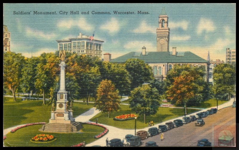 Soldiers' Monument, City Hall & Common, Worcester, MA