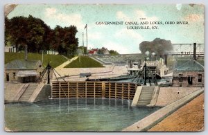 Vintage Postcard Government Canal & Locks Ohio River Louisville Kentucky KY