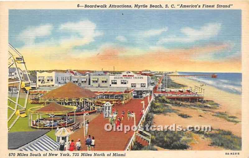 Boardwalk Attractions Myrtle Beach, South Carolina, SC, USA Unused 