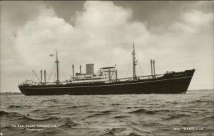 East Asiatic Co Ltd Cargo Steamer Ship Real Photo Postcard MS KAMBODIA