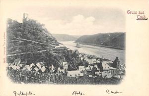 Caub Rhineland-Palatinate Germany Gruss aus scenic view antique pc Z17886