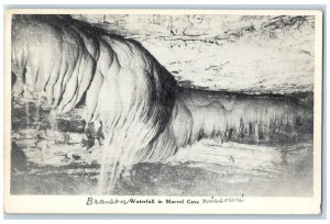 c1940 Waterfall Marvel Cave Rocks Branson Missouri MO Vintage Antique Postcard
