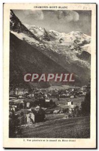 Old Postcard General view Chamonix and Mont Blanc