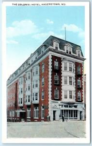 HAGERSTOWN, Maryland  MD   THE COLONIAL HOTEL  ca 1920s  Postcard