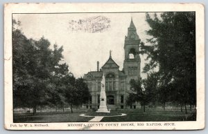 Big Rapids Michigan~Mecosta County Court House Exterior View~PM 1910~Postcard