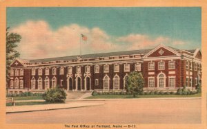 Vintage Postcard 1930's The Post Office at Portland ME Maine Pub. Portland Candy