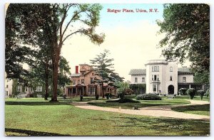1909 Rutger Place Utica New York NY Historic Building Landmark Posted Postcard