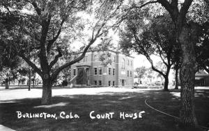 real photo court house burlington  colorado antique postcard L3716