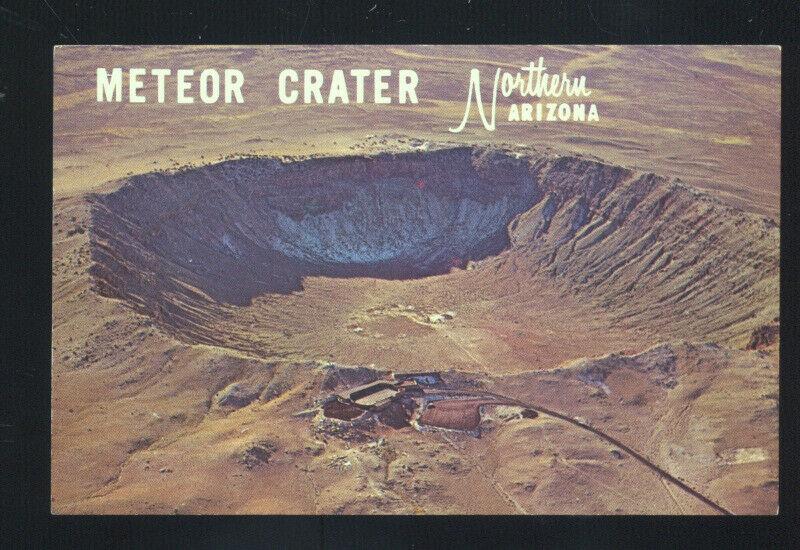 METEOR CRATER ROUTE 66 NEAR FLAGSTAFF ARIZONA AERIAL VIEW POSTCARD