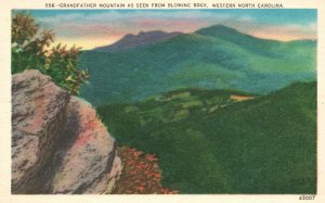 Vintage Postcard Grandfather Mountain From Blowing Rock Western North Carolina