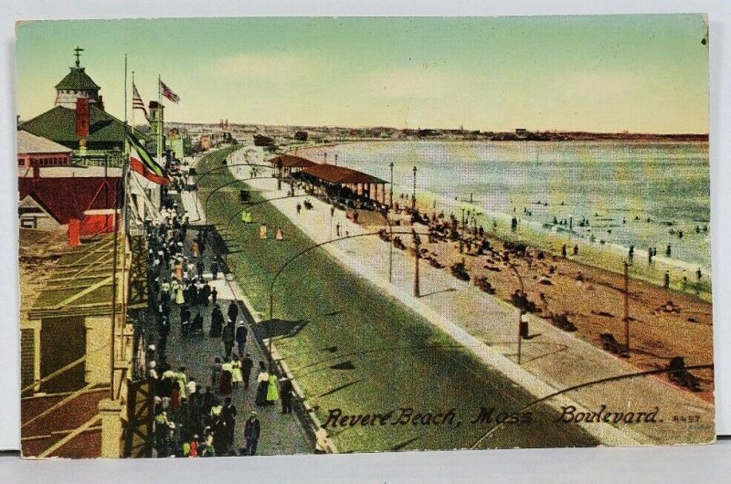 Revere Beach Massachusetts Boulevard c1910 Postcard D13
