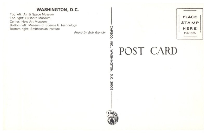 Smithsonian Institution Museums Washington DC Vintage Postcard