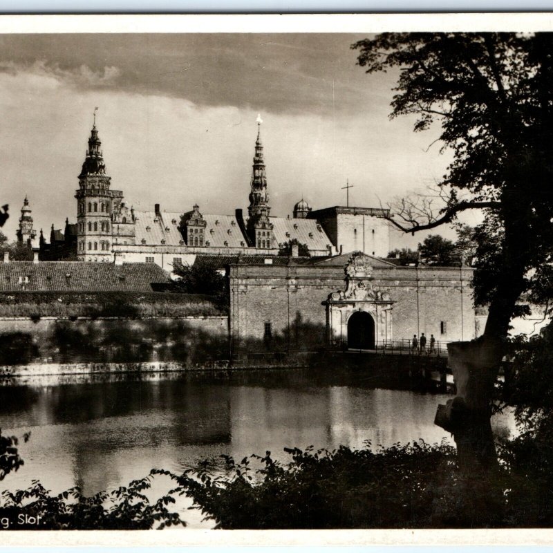 c1930s Helsingor, Denmark RPPC Kronborg Slot Castle Star Fort Antiquitech A163