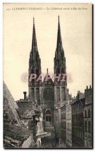 Old Postcard Clermont Ferrand The Cathedral View From Gras Street