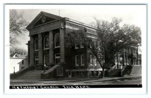 RPPC  IOLA, Kansas KS ~ METHODIST CHURCH Allen County 1952 Real Photo Postcard