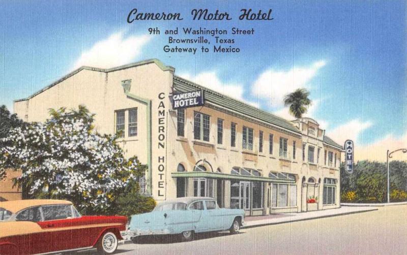 Brownsville Texas Camern Motor Hotel Street View Antique Postcard K73543