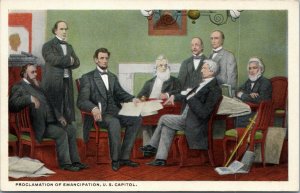 postcard Painting in US Capitol - Proclamation of Emancipation