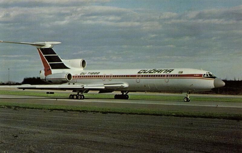 CUBANA Tupolev TU-154B-2 (1980s) Airplane Aviation World Postcards