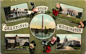 Greetings from Washington D. C. Postcard 1903 multiview