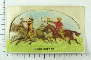 Wild West Show Paper Toy Cut-Out McLaughlin's XXXX Coffee Cowboys On Horses P90