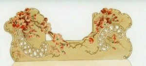 1880s-90s Embossed Die-Cut Christmas Folder Card Paper Lattice Fab! P206