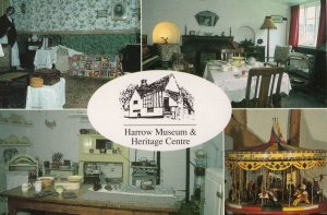 Antique Fun Fair Toy Roundabout at Harrow Museum Middlesex Postcard