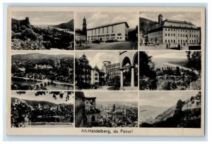 c1910 Multiview, Alt-Heidelberg, du Feine! Germany Antique Unposted Postcard