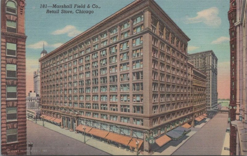 Postcard Marshall Field Co Retail Store Chicago IL