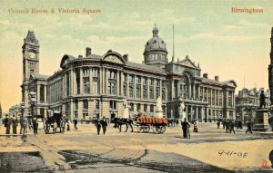 BIRMINGHAM WARWICKSHIR ENGLAND~COUNCIL HOUSE-VICTORIA SQUARE~1908 PHOTO POSTCARD