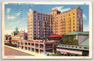 1939 Seaside Hotel Atlantic City New Jersey Flowers & Building Posted Postcard