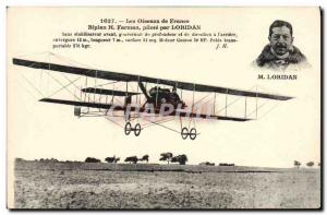 Old Postcard Jet Aviation Farman biplane pilot by Loridan