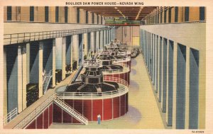 Vintage Postcard 1930's Boulder Dam Power House Nevada Wing NV