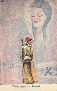 Hungarian WWI Era Military Soldier Dreams Of Woman While in Snow Far From Border