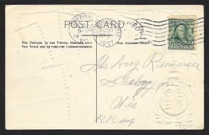 GREAT BRITAIN Stamps on Postcard Embossed Shield Used c1907