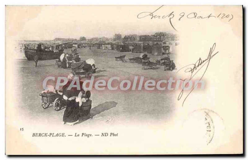 Old Postcard Berck Plage Beach