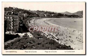 Old Postcard Spain Espana Spain San Sebastian Playa de la Concha