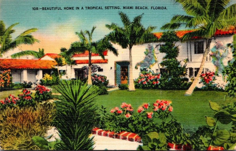 Florida Miami Beach Typical Beaautiful Home In A Tropical Setting